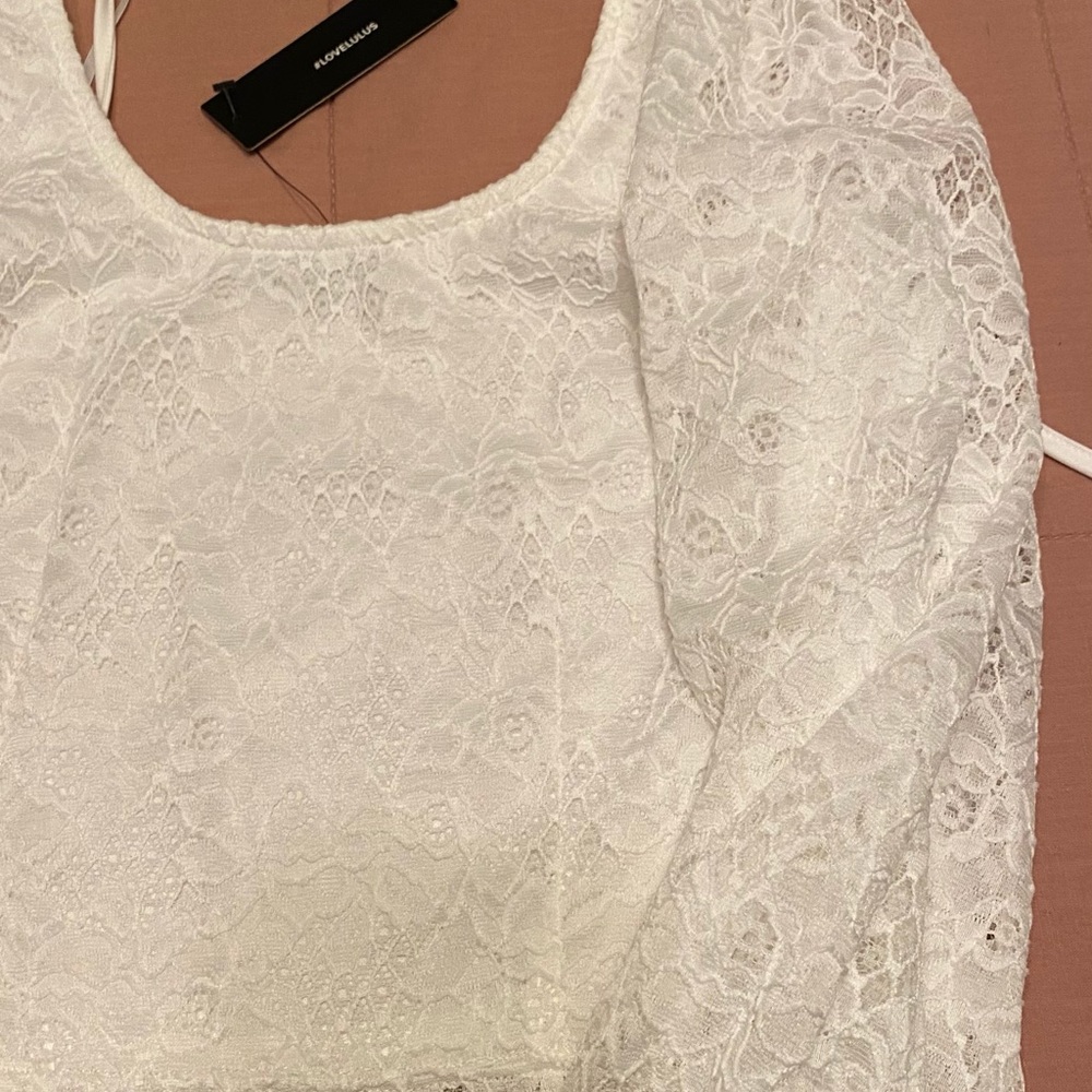 White Lace Crop Top